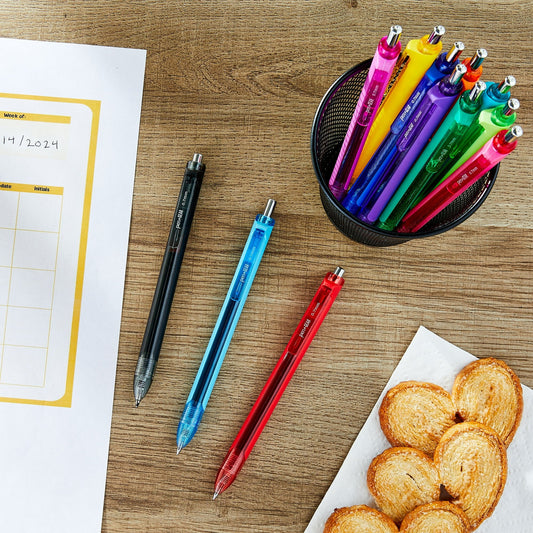 Pen+Gear Retractable Gel Ink Pens, Assorted Colors, 0.7mm, 12 Count