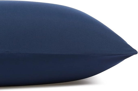 Amazon Basics Lightweight Super Soft Easy Care Wrinkle Free Microfiber 3 Piece Bed Sheet Set with 14-Inch Deep Pockets, Twin, Navy Blue, Solid, Kids, Men & Women Bedding