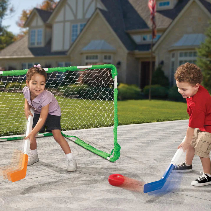 Easy Score Hockey, Soccer & Lacrosse Set – 3-in-1 with Adjustable Goal & Interchangeable Stick Heads