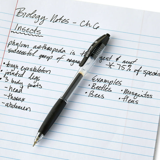 Pen+Gear Retractable Ballpoint Pens, Medium Point,1.0mm, Black Ink, 8 Count