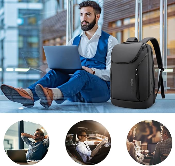 BANGE Business Smart Backpack Waterproof fit 15.6 Inch Laptop Backpack with USB Charging Port,Travel Durable Backpack