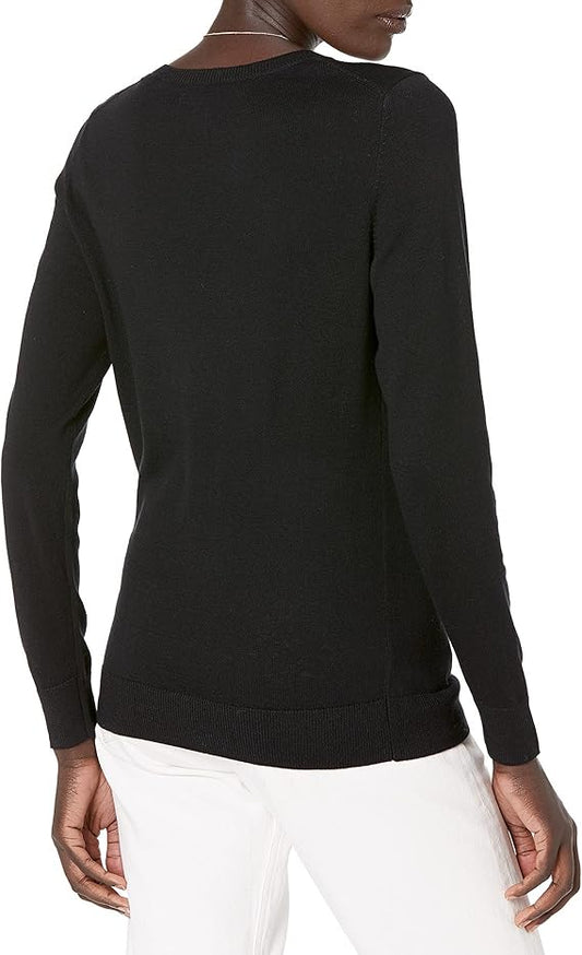 Essentials Women's Long-Sleeve Lightweight Crewneck Sweater (Available in Plus Size)