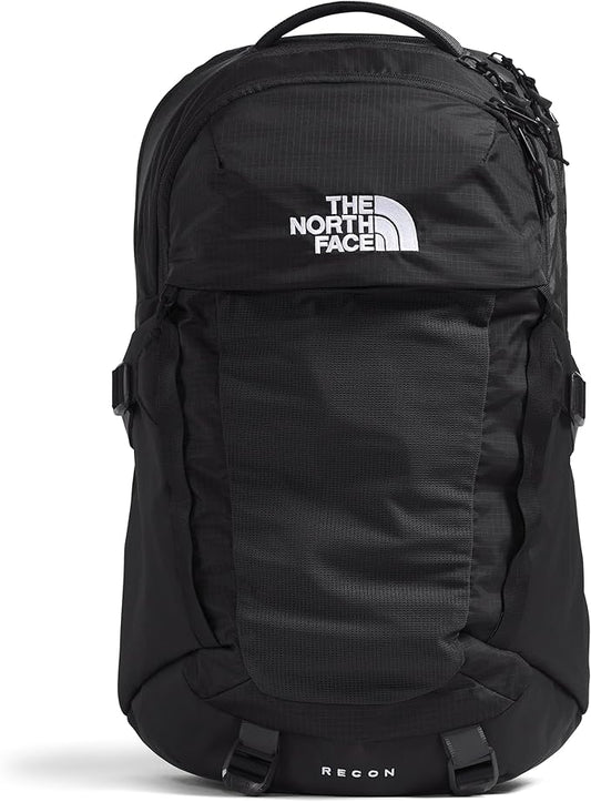 THE NORTH FACE Recon Everyday Laptop Backpack | Daypack with Water Repellent Finish, 16" Laptop Sleeve, 2 Water Bottle Pockets, TNF Black/TNF Black-NPF, One Size