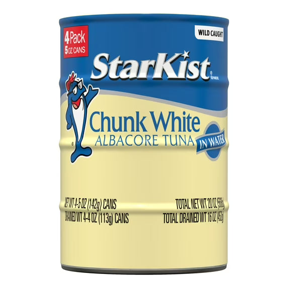 StarKist Chunk White Albacore Tuna in Water - 5 oz Can (4-Pack)