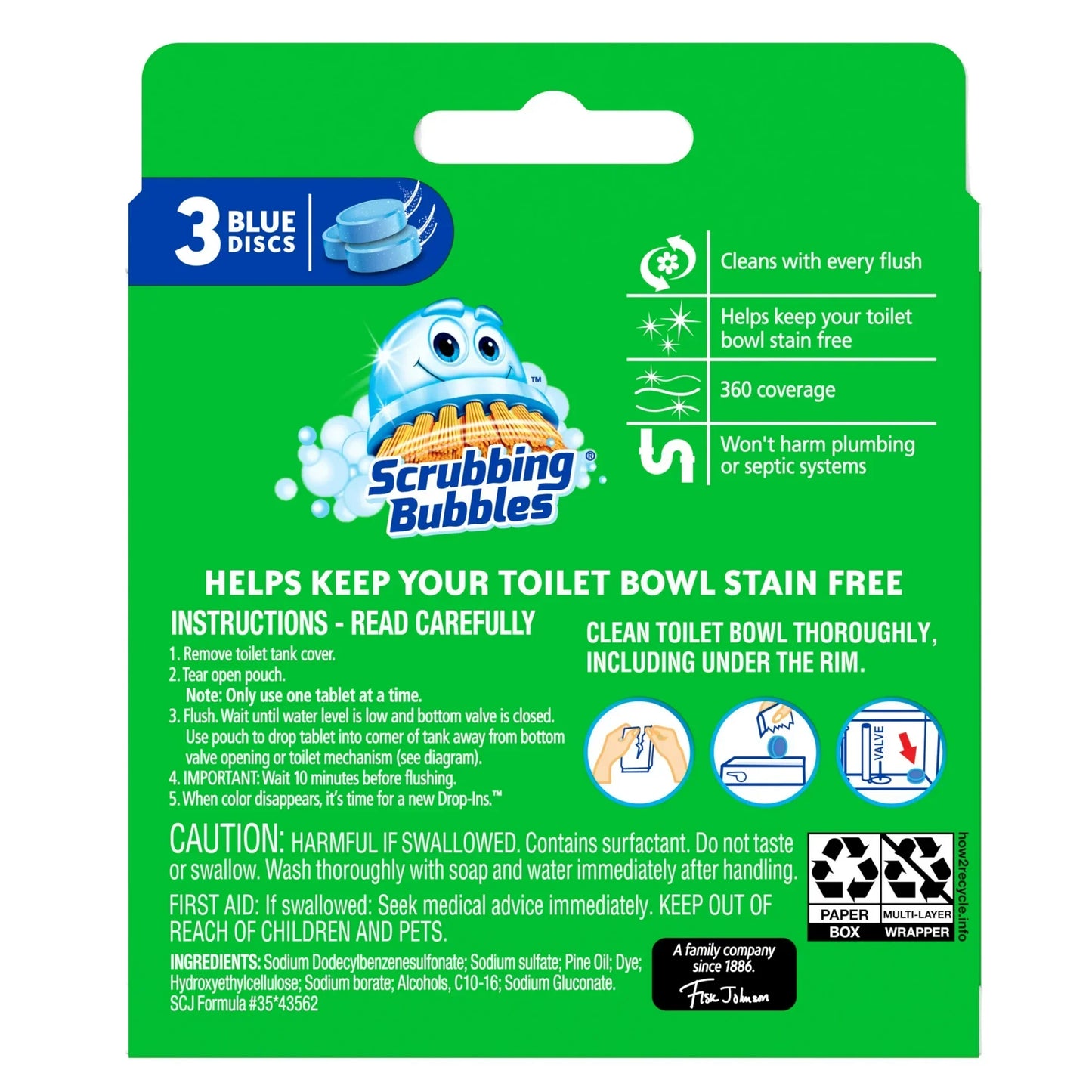 Scrubbing Bubbles Toilet Tablets, Continuous Clean Toilet Drop Ins, 3 Count