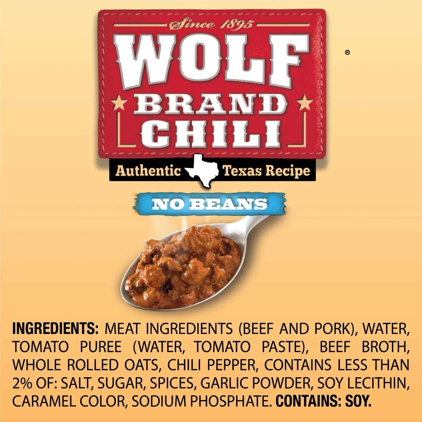 WOLF BRAND Chili No Beans, Chili Without Beans, 15 oz Can