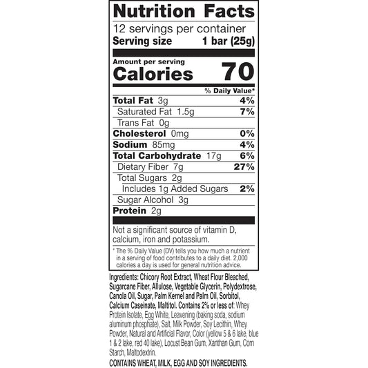 70 Calorie Soft-Baked Bars, Birthday Cake, Snack Bars, 12 Ct