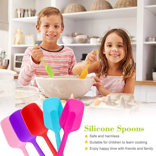 LMETJMA 28cm Silicone Spatulas Heat Resistant Spoon