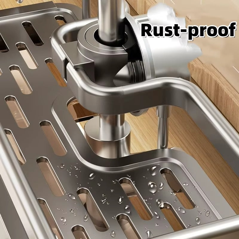 Aluminum Longer Version Kitchen Faucet Shelf Storage Sponge Holder Sink Faucet Organizers Hanging Drain Rack for Sink Tap