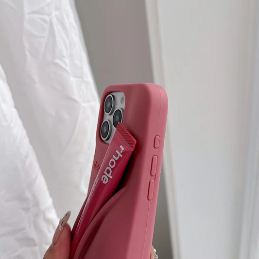 RHODE Soft Silicone Case For iPhone 16 15 14 Plus 13 12 11 Pro Max 17 Lipstick Portable Lip Gloss Holder INS Hot Cover With Box