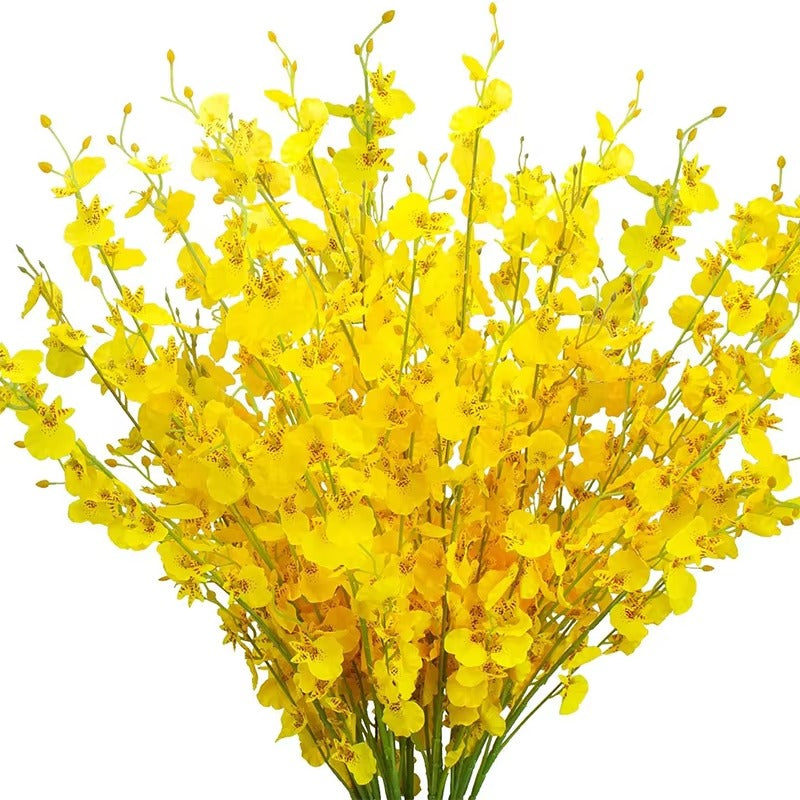 Yellow Simulation Flower Dancing Orchid Decoration Fake Flower