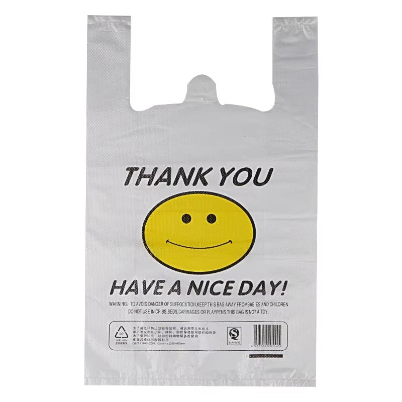 50 Pcs Plastic Bag 3 Sizes Food Storage Bags with Handle supermarket Grocery Shopping Useful Shopping Bag Kitchen Storage Basket