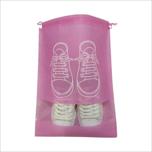 5pcs/set Shoe Storage Bag With Thickened Non-woven Fabric Strap Mouth Large Capacity Travel Waterproof Shoe Bag Moistureproof