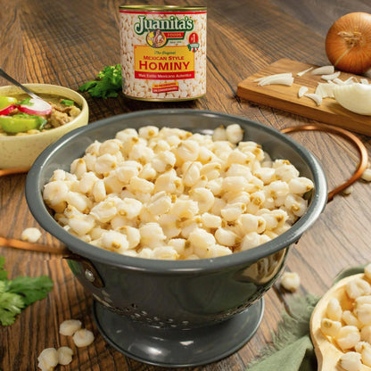 Juanita’s Foods Mexican Style Hominy, 110 oz, Can