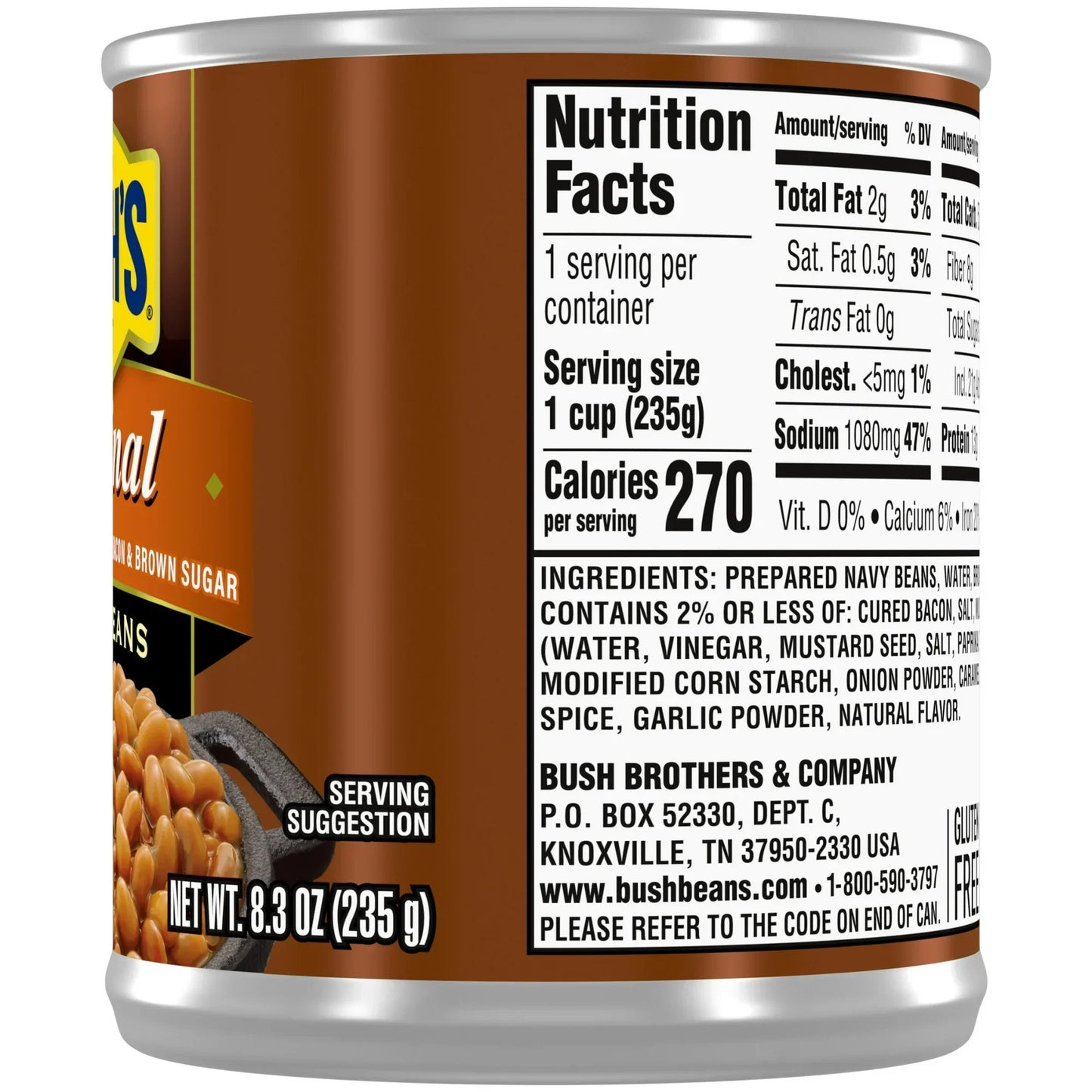 Bush's Original Baked Beans, Canned Beans, 8.3 oz Can