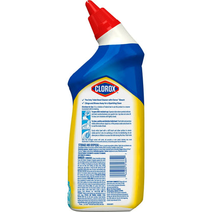 Clorox Toilet Bowl Cleaner Clinging Bleach Gel, Crisp Lemon, 24 fl oz