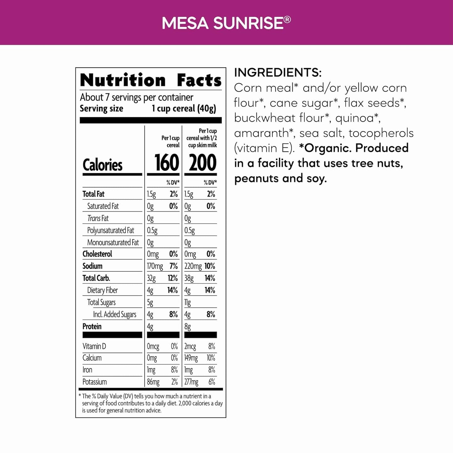 Organic Mesa Sunrise Cereal, 26.4 Oz (Pack of 1), Gluten Free, Earth Friendly Packaging