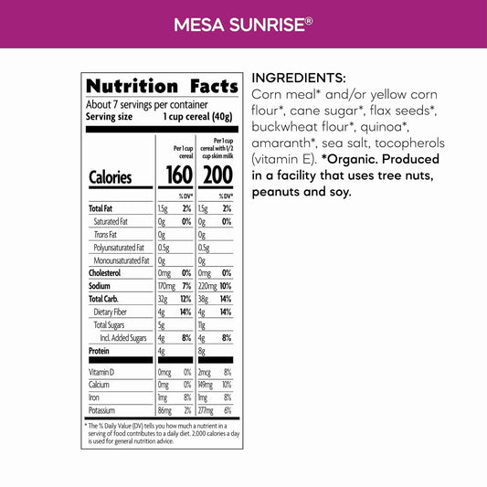 Organic Mesa Sunrise Cereal, 26.4 Oz (Pack of 1), Gluten Free, Earth Friendly Packaging