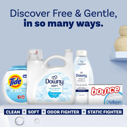 Free & Gentle Fabric Softener, Fabric Conditioner, Hypoallergenic, 190 Loads, 140 Fl Oz,  Fabric Softener, Liquid Fabric Softener