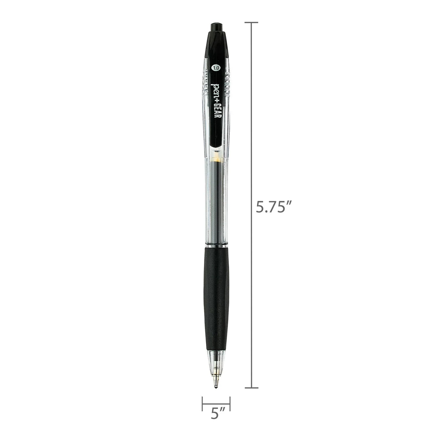 Pen+Gear Retractable Ballpoint Pens, Medium Point,1.0mm, Black Ink, 8 Count