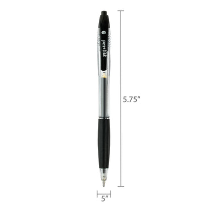 Pen+Gear Retractable Ballpoint Pens, Medium Point,1.0mm, Black Ink, 8 Count
