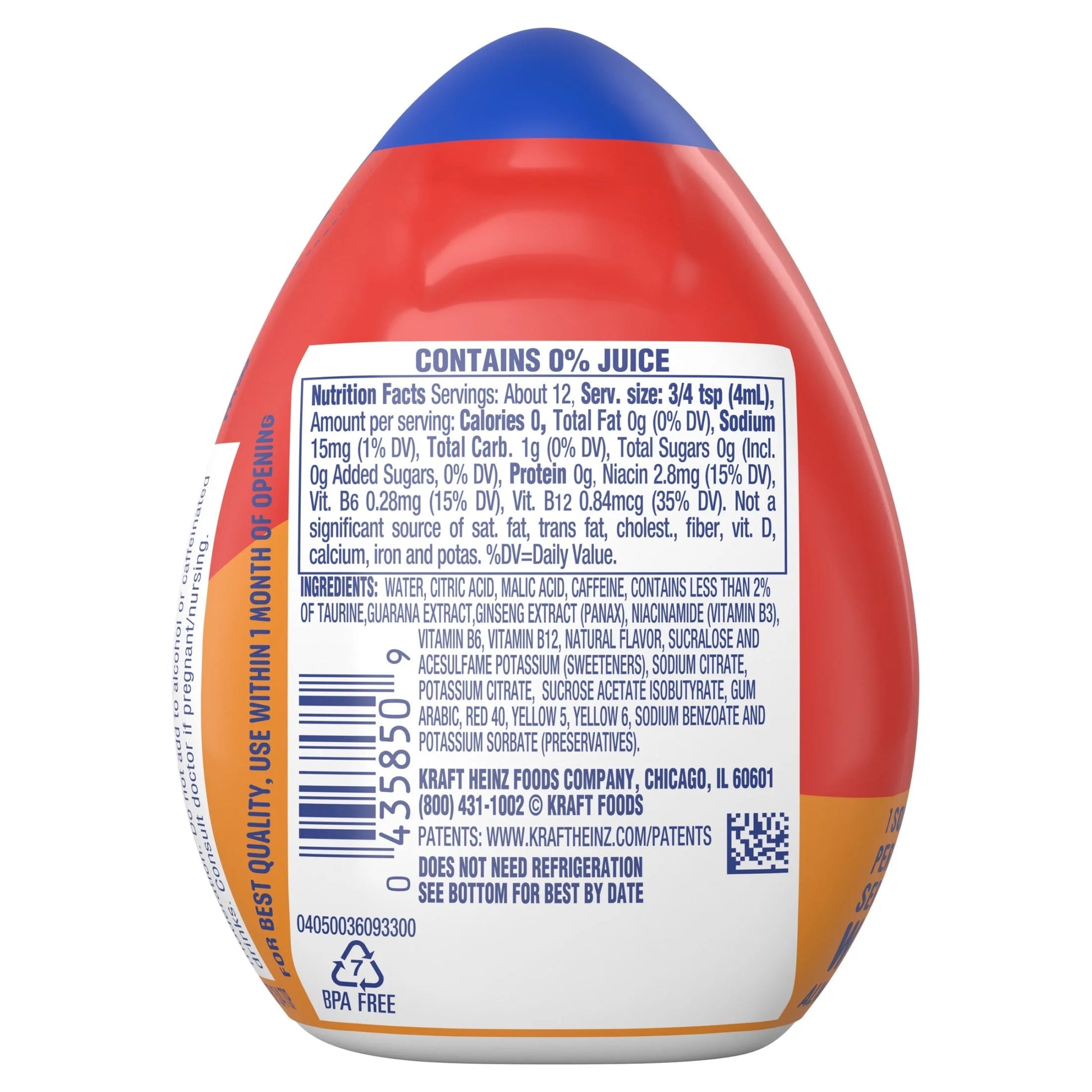 Energy Tropical Fusion Sugar Free Water Enhancer, 1.62 Fl Oz Bottle, Liquids