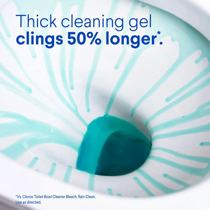 Clorox Toilet Bowl Cleaner Clinging Bleach Gel, Crisp Lemon, 24 fl oz