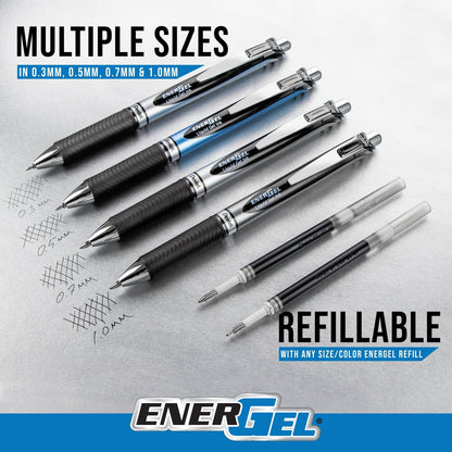 Pentel EnerGel RTX Liquid Ink Gel Pens, Passion Hue Barrels, Medium Point, 0.7mm, Assorted Ink, Pack of 5 Pens