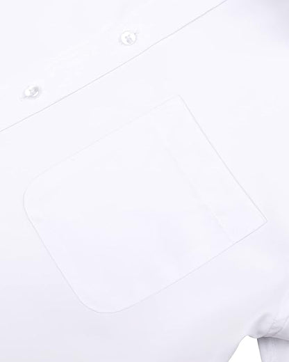 Alimens & Gentle Men's Dress Shirts Long Sleeve Wrinkle-Free Stretch Shirts Solid Formal Button Down Shirt with Pocket