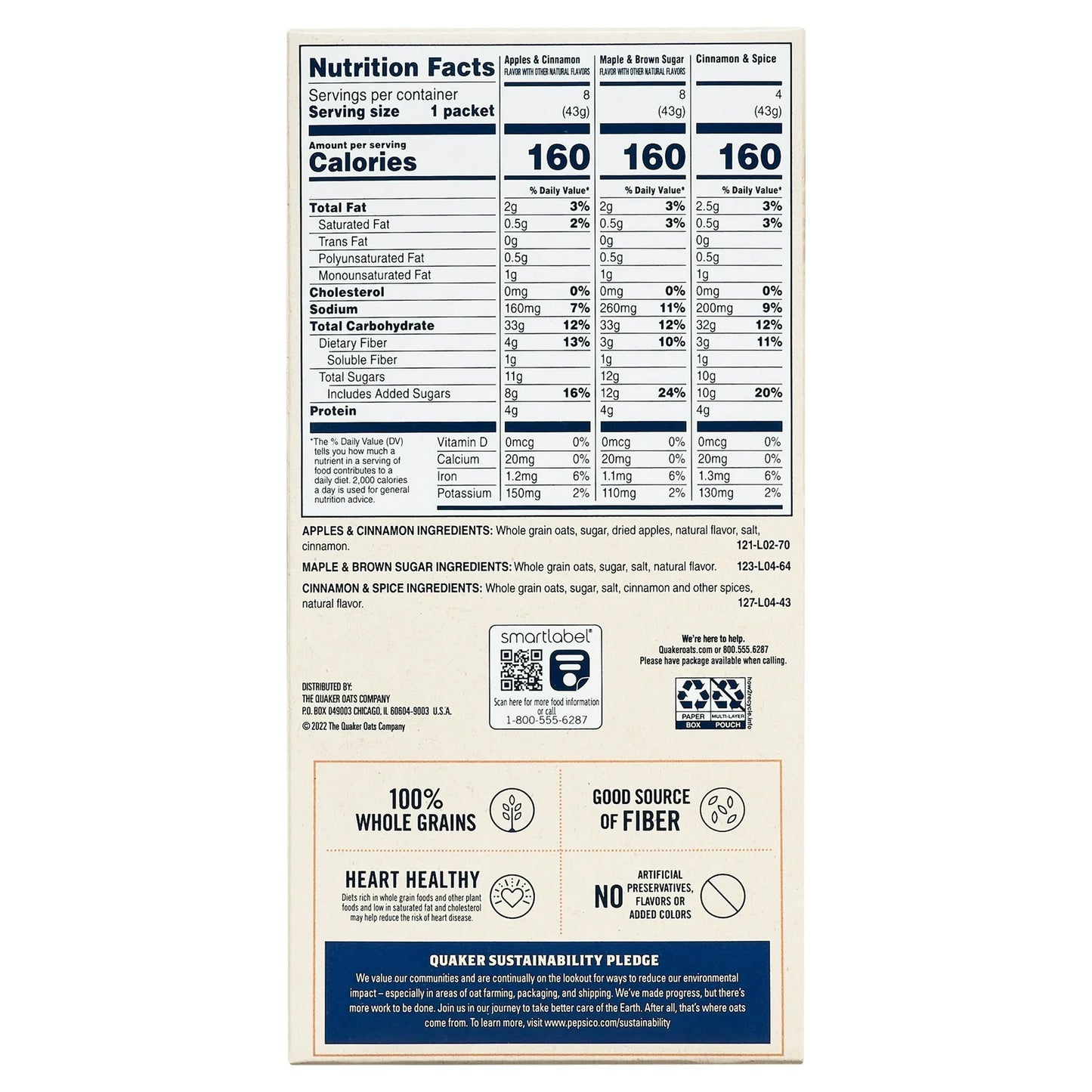 Quaker Instant Oatmeal, Flavor Variety Value Pack, 20 Packets