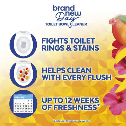 Lysol® Brand New Day Automatic Toilet Bowl Click Gel Cleaner, Mango & Hibiscus, 6 Count