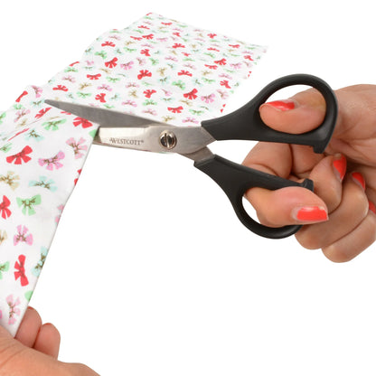 Office Westcott Multipurpose Scissors, All Purpose Plus+, 5", Stainless Steel, Straight, Black, for Office, 1-Count