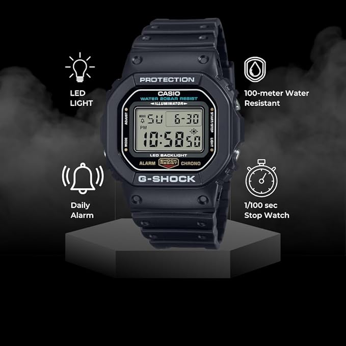 Casio G-Shock Shock Resistant DW5600UE-1V Men's Water Resistant Black Resin Sport Watch