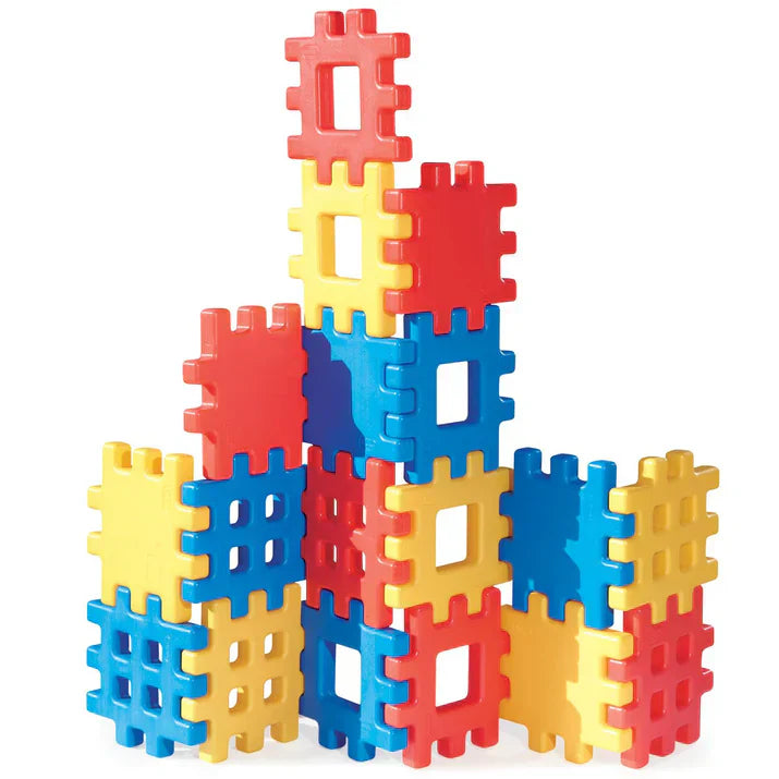 Big Waffle Blocks with 18 Colorful Blocks for Indoor & Outdoor Play