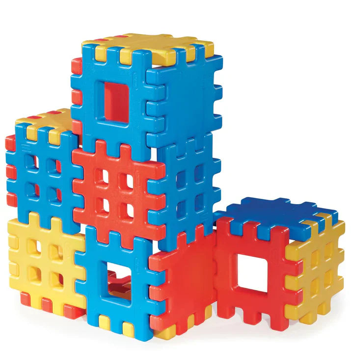 Big Waffle Blocks with 18 Colorful Blocks for Indoor & Outdoor Play