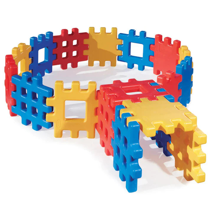 Big Waffle Blocks with 18 Colorful Blocks for Indoor & Outdoor Play