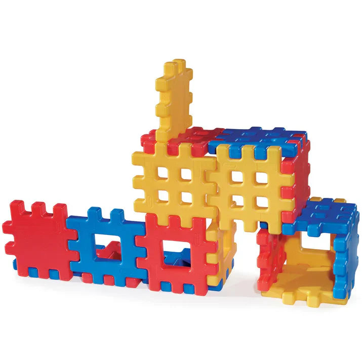 Big Waffle Blocks with 18 Colorful Blocks for Indoor & Outdoor Play