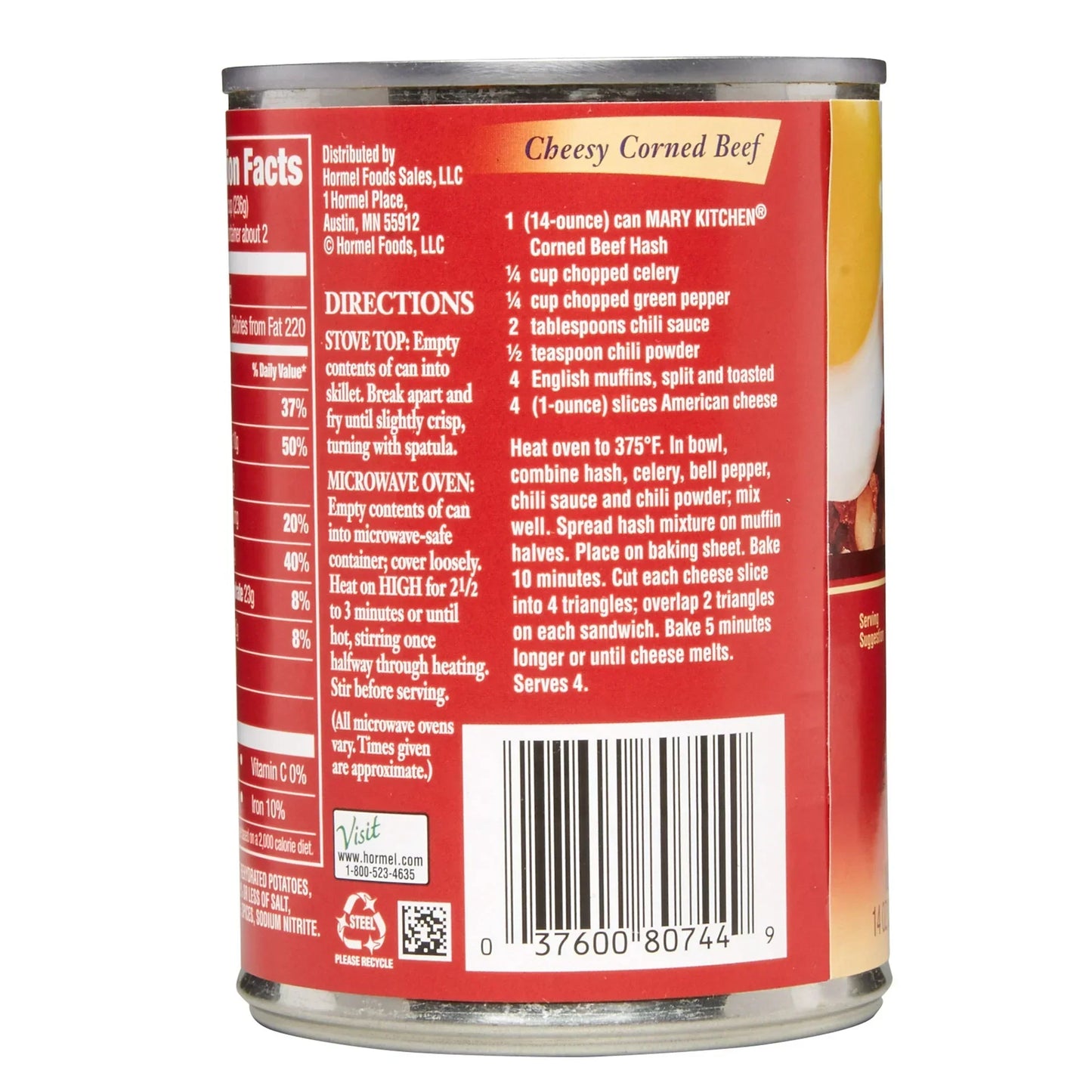 MARY KITCHEN Corned Beef Hash, Canned Corned Beef, Shelf-Stable, 14 oz Steel Can