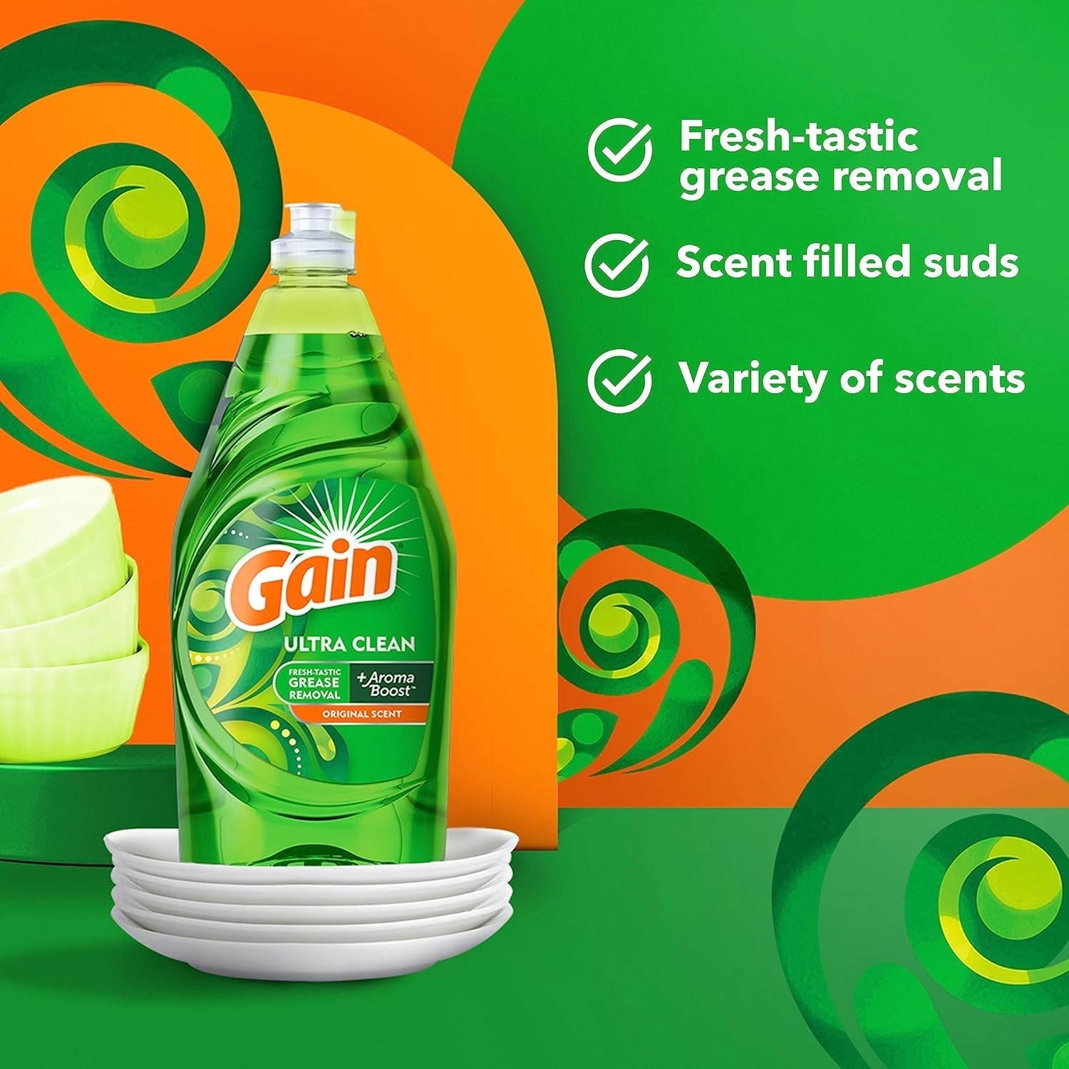 Ultra Dishwashing Liquid Dish Soap, Original Scent, 38 Fl Oz