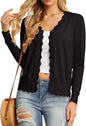 Women's Long Sleeve V-Neck Button Down Cardigan Shrugs Sweater
