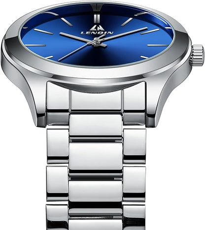 LN LENQIN Mens Watches Waterproof Stainless Steel Watch for Men