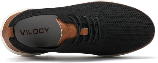 VILOCY Men's Casual Dress Sneakers Oxfords Business Mesh Breathable Walking Shoes Tennis Comfortable