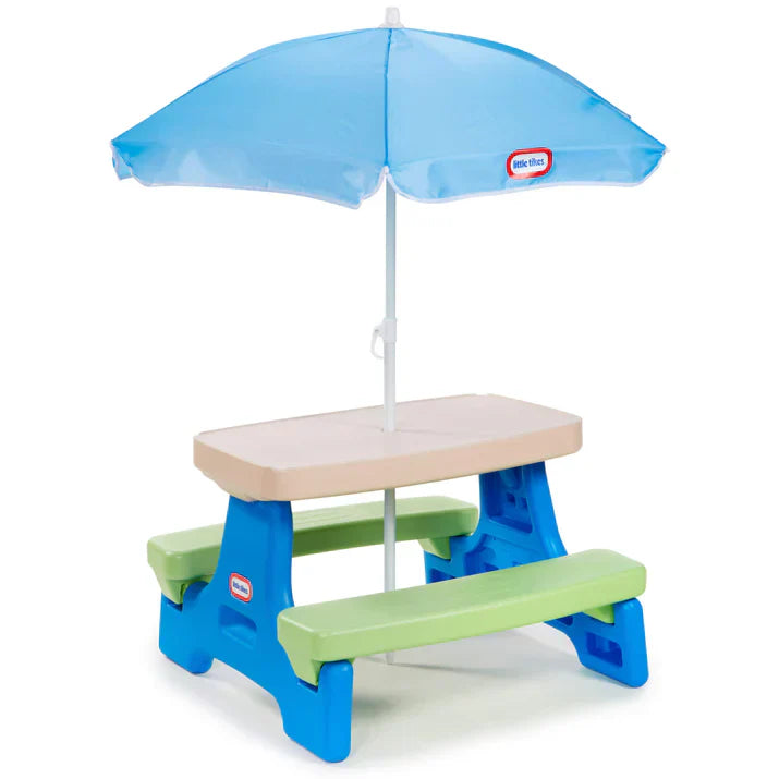 Easy Store Jr. Play Table with Umbrella - Blue/Green