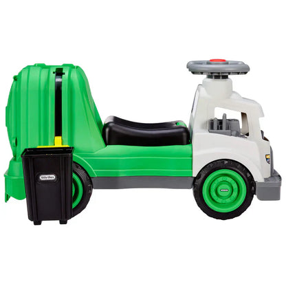 Dirt Digger Garbage Scoot Ride-On, Realistic Garbage Truck with Working Trash Bin & Storage