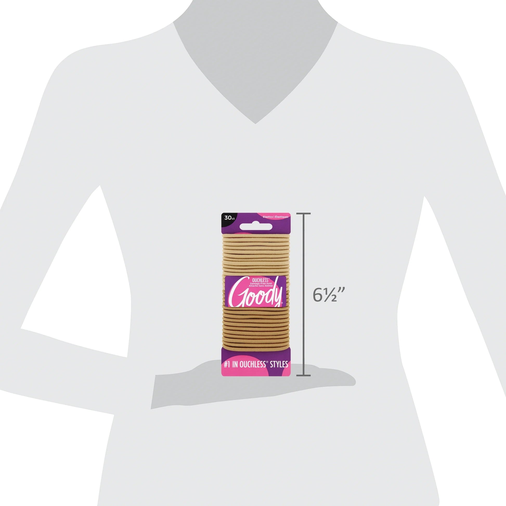 Ouchless Hair Elastics, No Metal Gentle Hair Ties, Blonde, 30 Ct