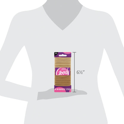 Ouchless Hair Elastics, No Metal Gentle Hair Ties, Blonde, 30 Ct