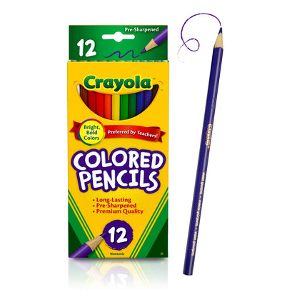 Crayola Colored Pencil Set, 12 Ct, Back to School Supplies for Kids, Classroom Supplies, Teacher Gift