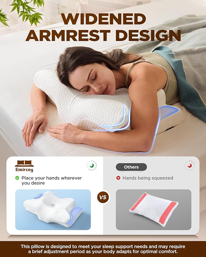 Dream Without Pain Cervical Neck Pillow for Sleeping, Ergonomic Side Sleeper Pillows for Adults, Cooling Orthopedic Pillow for Neck Relief Support, Memory Foam Pillows Back Stomach Sleepers