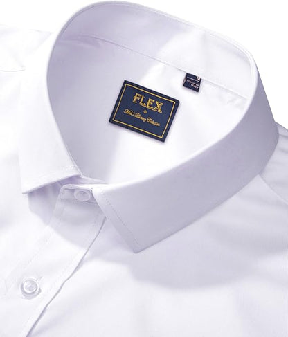 Alimens & Gentle Men's Dress Shirts Long Sleeve Wrinkle-Free Stretch Shirts Solid Formal Button Down Shirt with Pocket