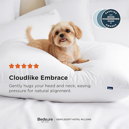 Bedsure Pillows Queen Size Set of 2 - Soft Bed Pillows for Sleeping 2 Pack, Fluffy and Supportive, Hotel Quality, Original Down Alternative Filling for Side, Back Sleepers